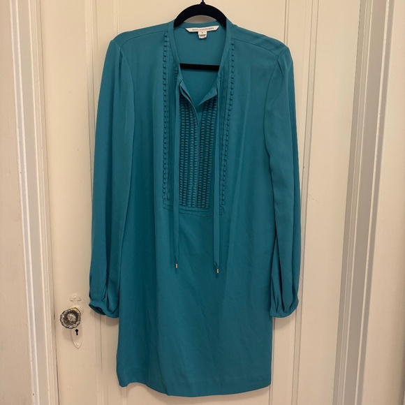 Diane Von Furstenberg Dresses & Skirts - DVF teal silk dress Diane Von Furstenberg